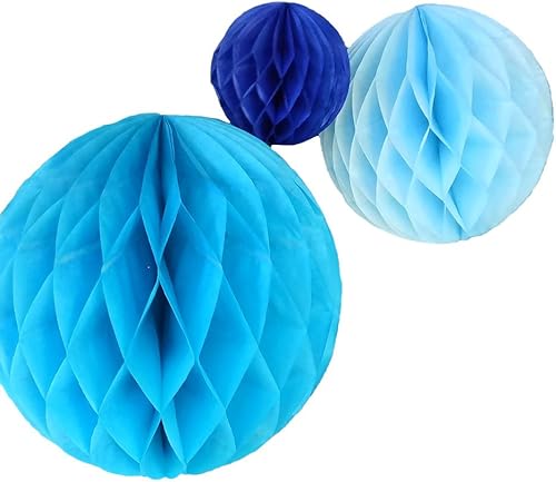 Miniatura 10 de Daily Mall - 15 bolas de papel de panal de abeja de 3 pulgadas, 6 y 8 pulgadas, bolas de papel para fiestas, diseño de socios, manualidades,