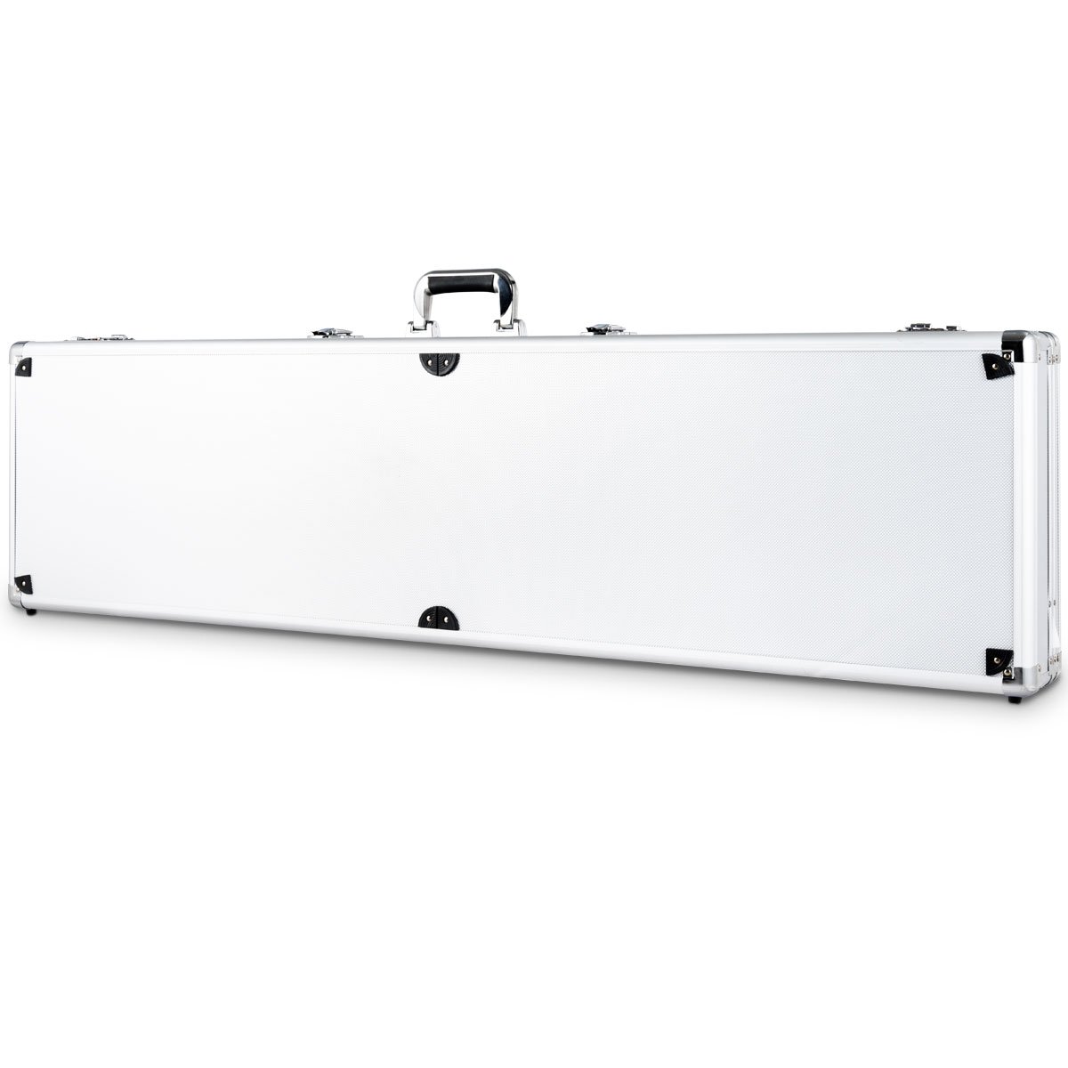 RELAX4LIFE Mallette à Fusil en Aluminium Mallette à Carabine Double Sécurité avec 2 Serrures à Code et 2 Cadenas, Dimension 133,5x34,5x11,5cm(L x I x H) (argenté)