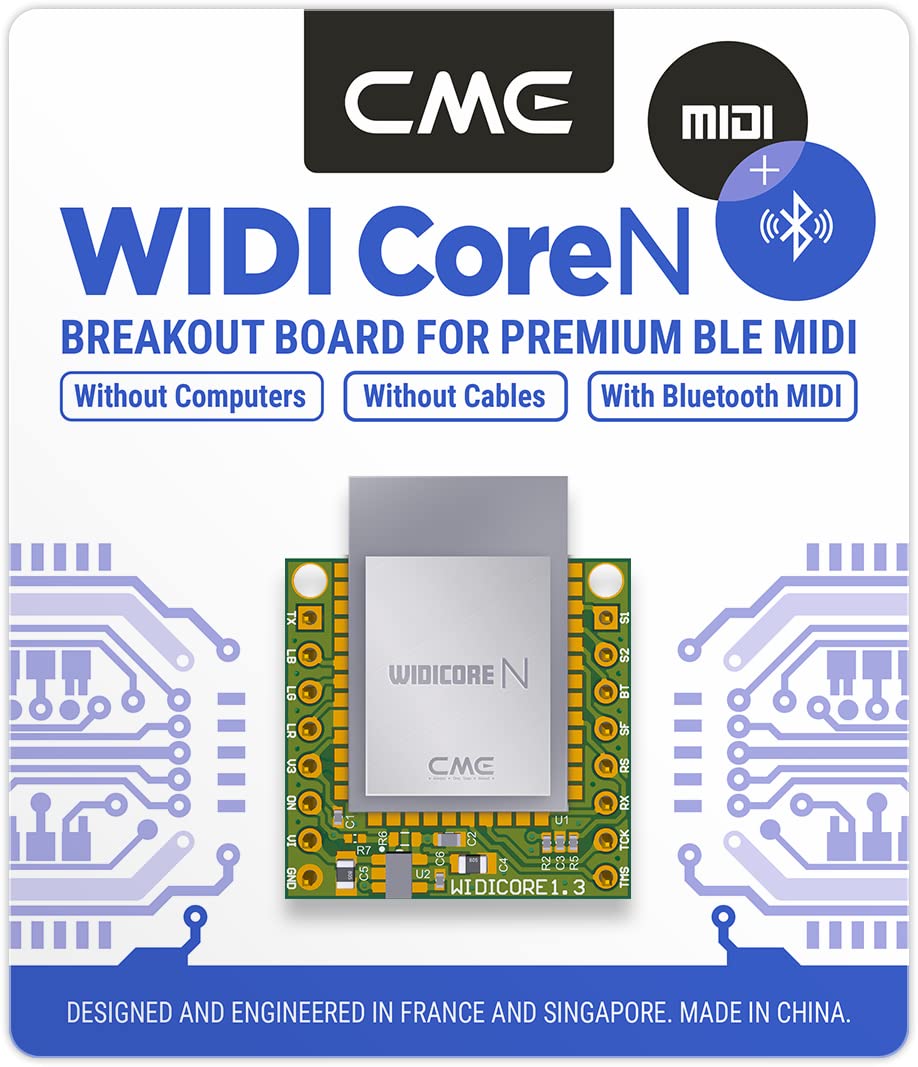 CME WIDI Core N – Moduł Bluetooth MIDI (BLE) DIY dla Programistów, Płytka Breakout z Wbudowaną Anteną, Niewlutowane Złącza Pinowe do Własnej Integracji, Nie do Modernizacji Urządzeń CME
