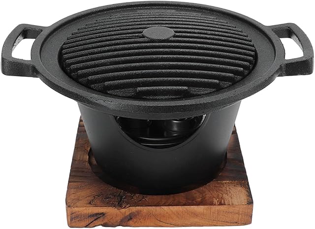Japanese BBQ Grill, Portable Non Stick Mini Grill 21.5Cm Indoor Charcoal Grill with 13Pcs Accessories One Person Fast Cooking Smokeless Grill for Courtyard, Camping, Picnic, Hiking