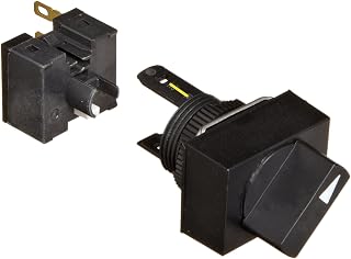 Omron A165S-J2M-1 Knob Type Selector and Switch, Solder Terminal, IP65 Oil-Resistant, 16mm Moutning Aperture, Non-Lighted, 2 Notches, Manual Reset Method, Rectangular, Single Pole Double Throw Contacts