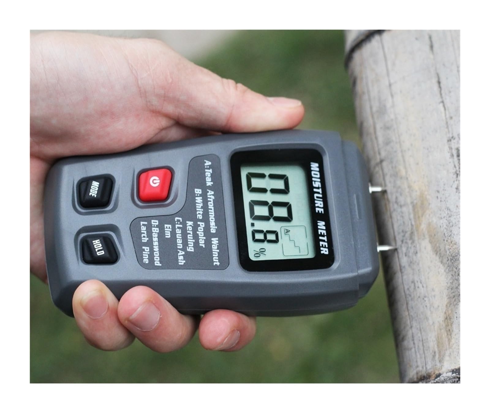 Medidor de humedad, Medidor de humedad madera digital, comprobador profesional, higrómetro mano, detector EMT01 con pantalla LCD alta definición Para jardinería y agricultura