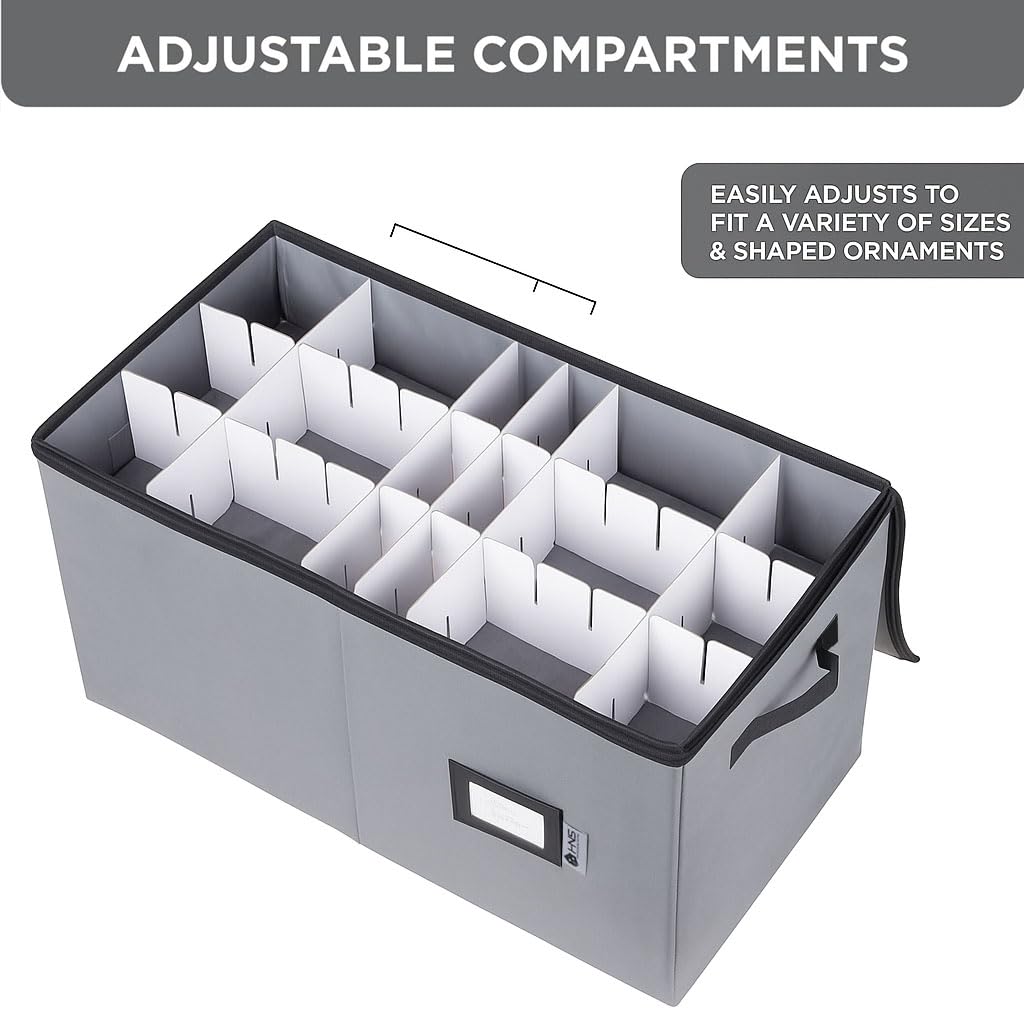 Kerstornament opbergcontainer met verdelers - doos voor opslag tot