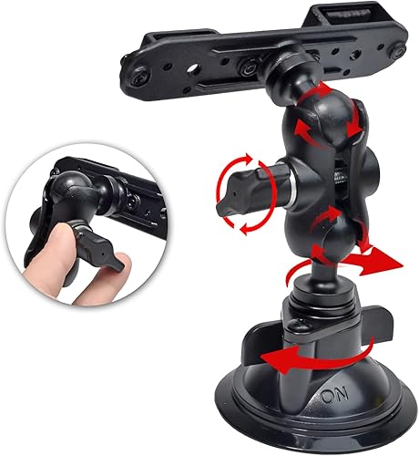 Miniatura 4 de Soporte para Walkie Talkie con ventosa y soporte de micrófono para coche, camión, salpicadero, parabrisas, para Motorola Midland BaoFeng Kenwood