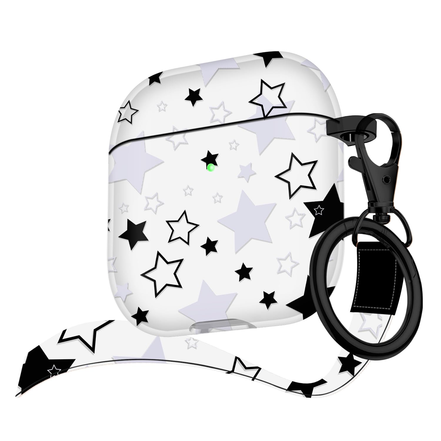 Youtec Compatible with Airpods 2nd Generation Case with Star Lanyard,Cute Charms Star Pattern Design Clear Soft Protective Cover for Women Men Soft TPU Shockproof Protective Cover for Airpods 2&1