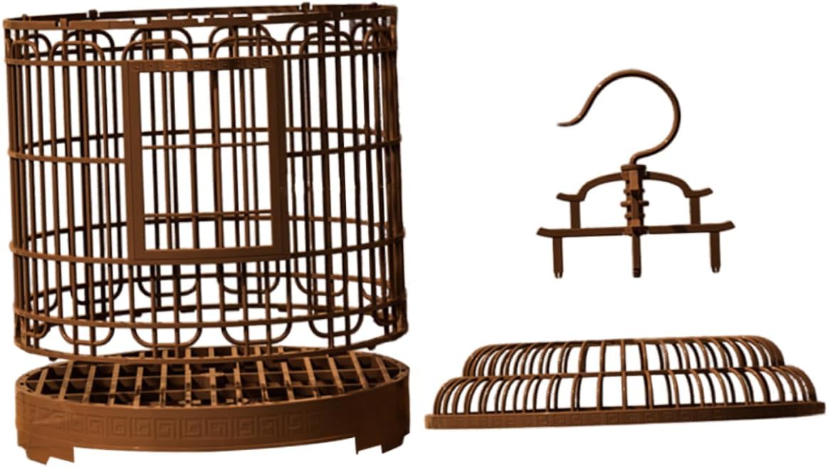 Mikikit Vintage Bird Cage Carrier for Parrots Parakeets and Finches Spacious Plastic Hanging Villa for Travel and Outdoor Use