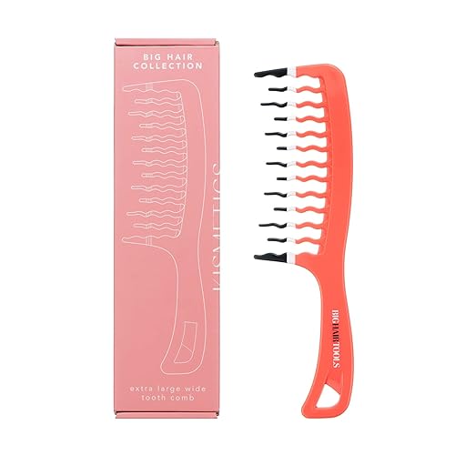 Miniatura 7 de Big Hair Tools - Peine de dientes anchos extra grande para cabello grueso, rizado, ondulado o largo, peine de ducha desenredante sin encrespamiento,