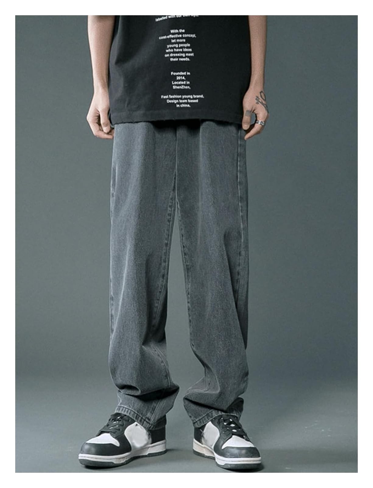 Dżinsy Baggy dla mężczyzn szerokie dżinsy skater hip-hopowe dżinsy na co dzień luźne spodnie dżinsowe Y2K Streetwear Style Slim Fit Jeans dla mężczyzn