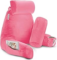 Vista 102 de Clara Clark - Almohada de lectura con espuma viscoelástica triturada, incluye 2 almohadas de soporte para el cuello y la zona lumbar, diseñada