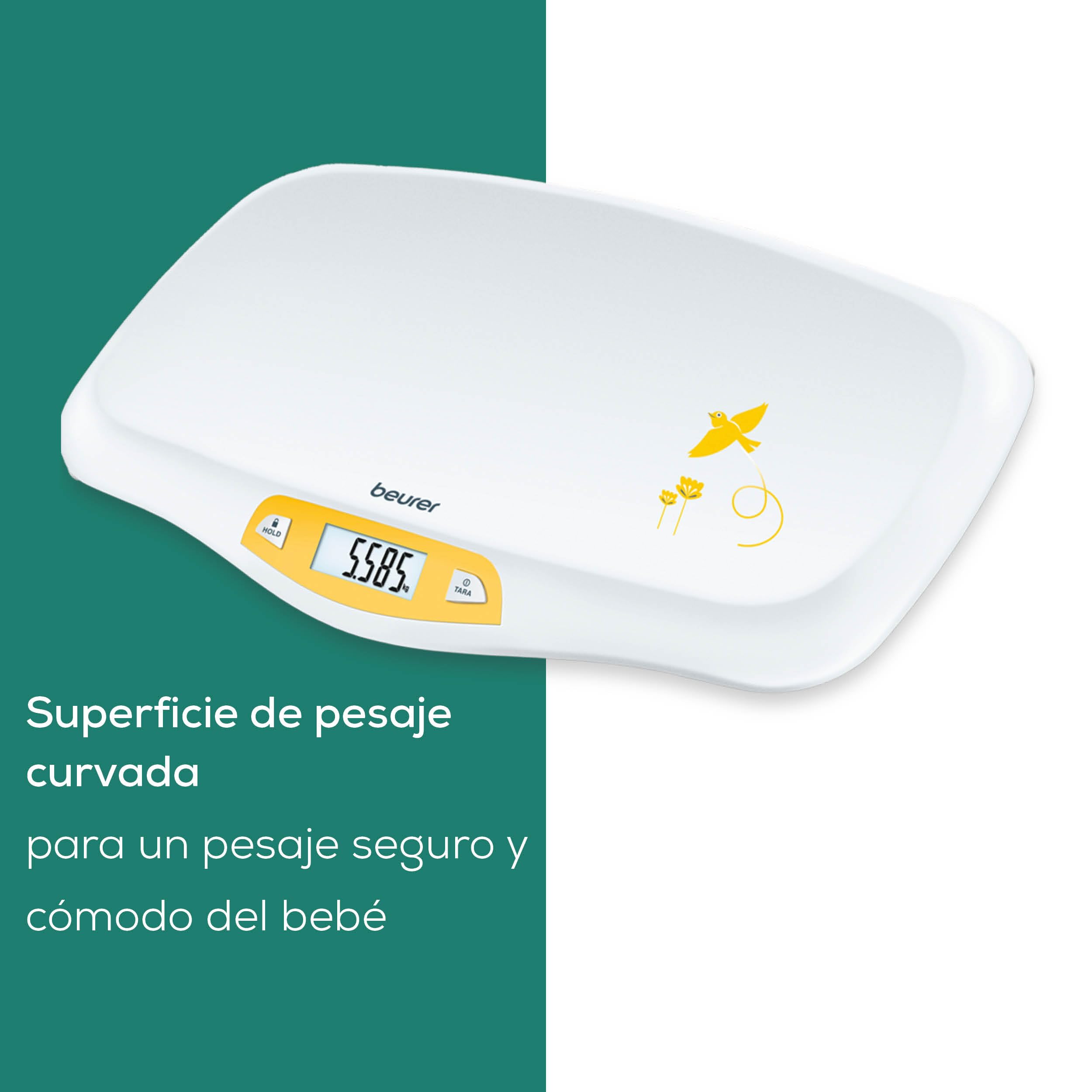 Beurer BY 80 Báscula para bebés, 20 kg, 5 g, función tara y retención