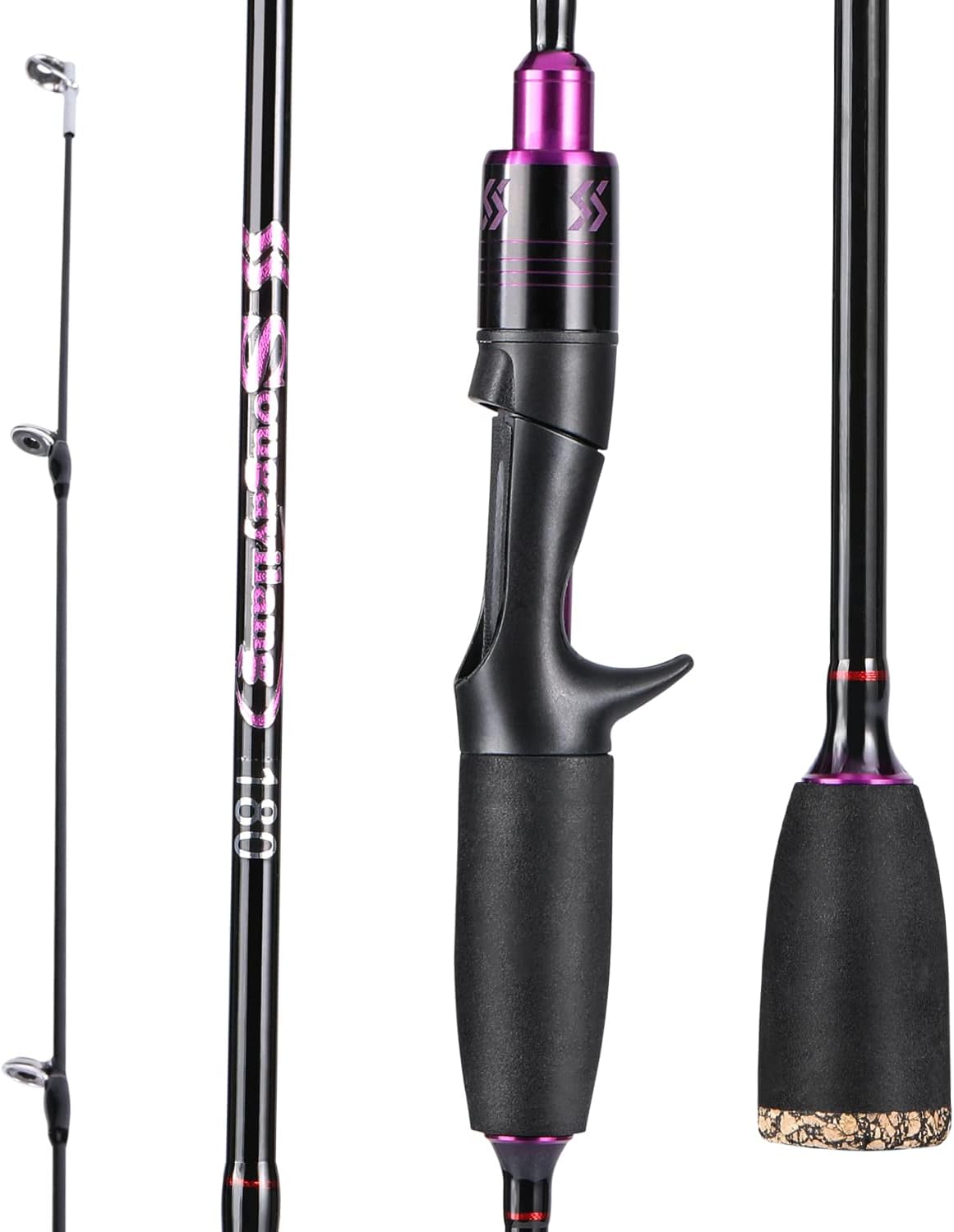 Sougayilang Fishing Rods Ultra-Sensitive Carbon Spinning Rods Blanks with Comfort EVA Grip Rod Handle 2 piecesTrout Rod