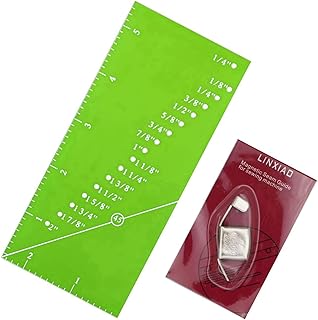 Seam Guide Ruler and Magnetic Seam Guide for Sewing Machine,1/8” to 2” Straight Line Hems Sewing Ruler of Sewing Products for Sewing Gauge, Includes 1/4” Pivot Point and 45 Degree Trim Line
