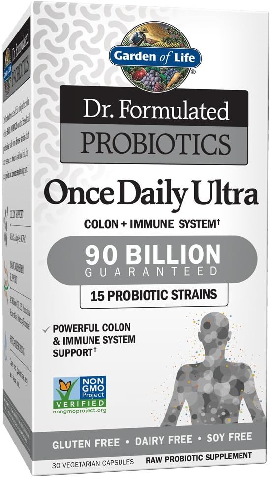 Dr. Formulated Adult Probiotics Once Daily Ultra - AcidophilUS Probiotic Supports Colon, Digestion, Immune System - Gluten, Soy-Free, Non-Gmo - 30 Vegetarian Capsules (Shipped Cold)