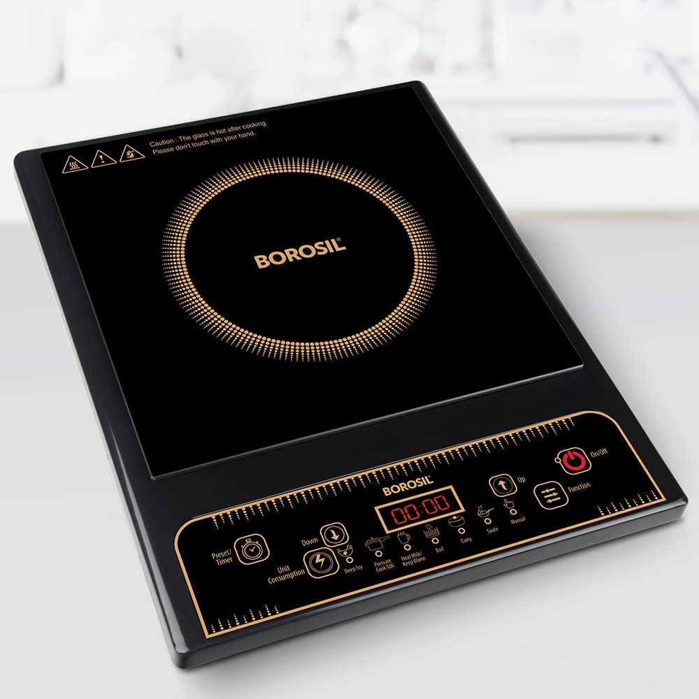 Borosil Smartkook Electric Induction Stove, Glass Surface, Energy Saving, Flame-free Cooking,Black, 1400W-picture-21