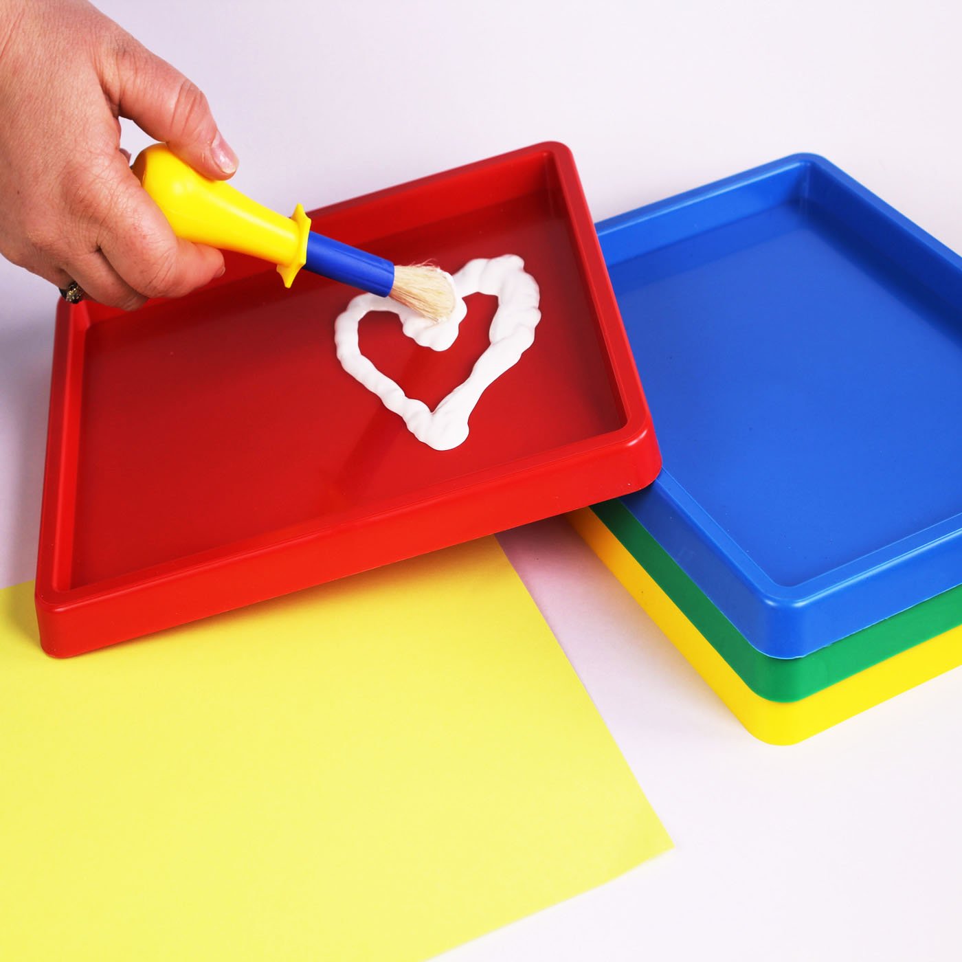 Bcreativetolearn Assorted Paint & Inking Large Coloured Plastic Art Mixing Tray For Painting Pack Of 4 By Bcreative®