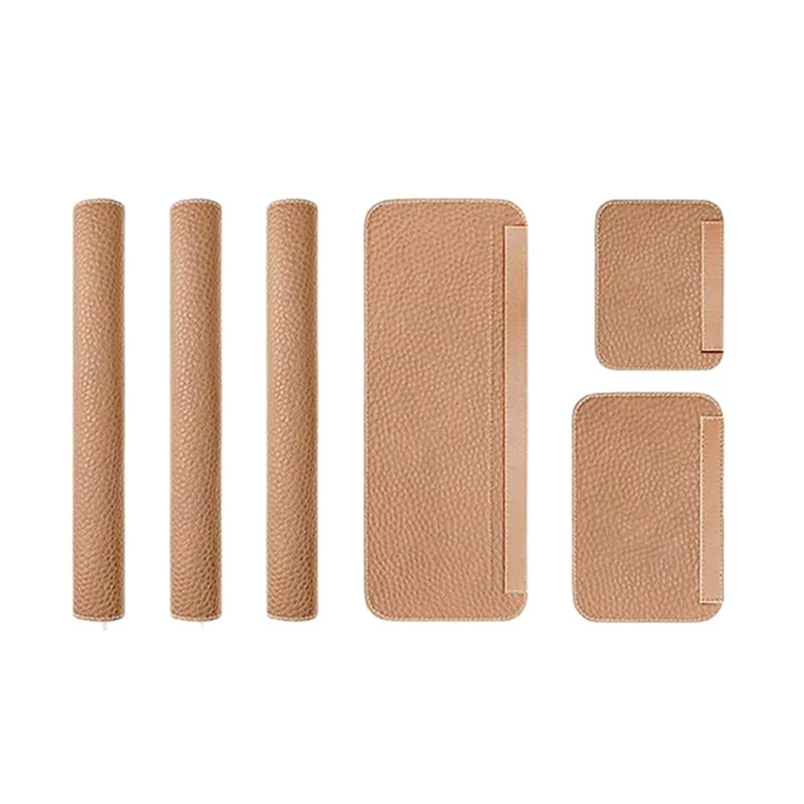 Maryear Refrigerator Door Handle Covers 8PCS Refrigerator Door Handle Covers PU Leather Cover Adjustable Fridge(20CM Light Brown)