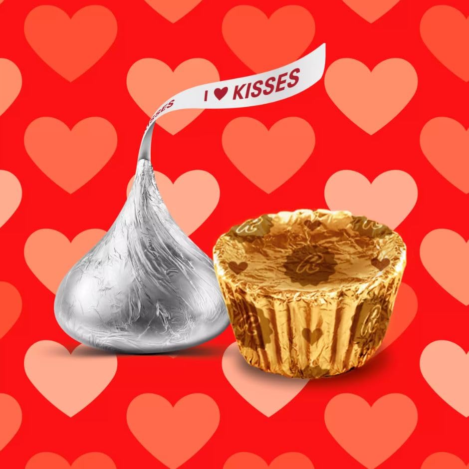 Miniatura 3 de XOXO Hershey - Caja de regalo de chocolate con leche para el día de San Valentín, surtido de chocolate con leche Hersheys Kisses, caramelo de