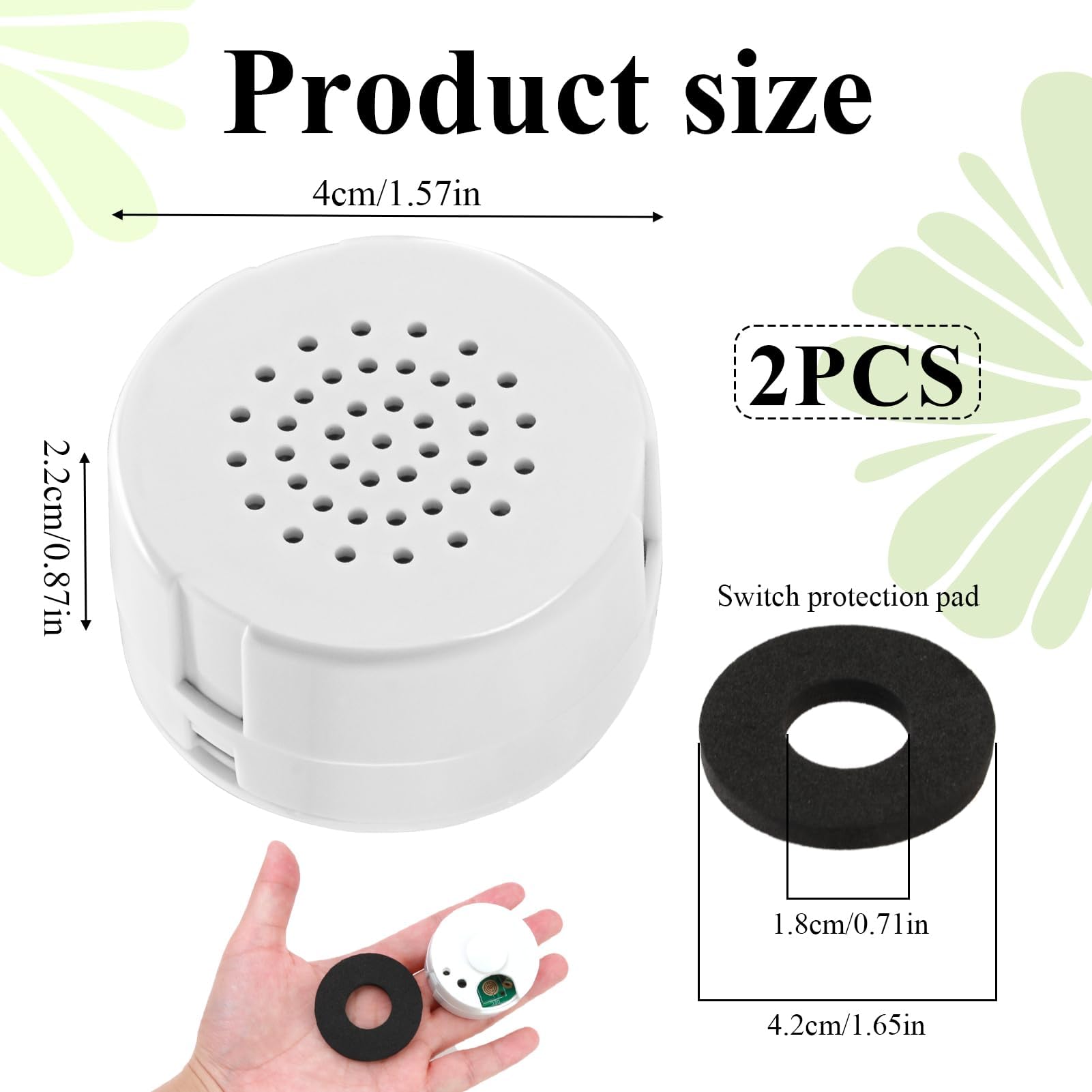 2pcs Mini Voice Recorder for Teddy Bears Stuffed Animals 60-Second Recordable Sound Device with Custom Message Button - Image 2