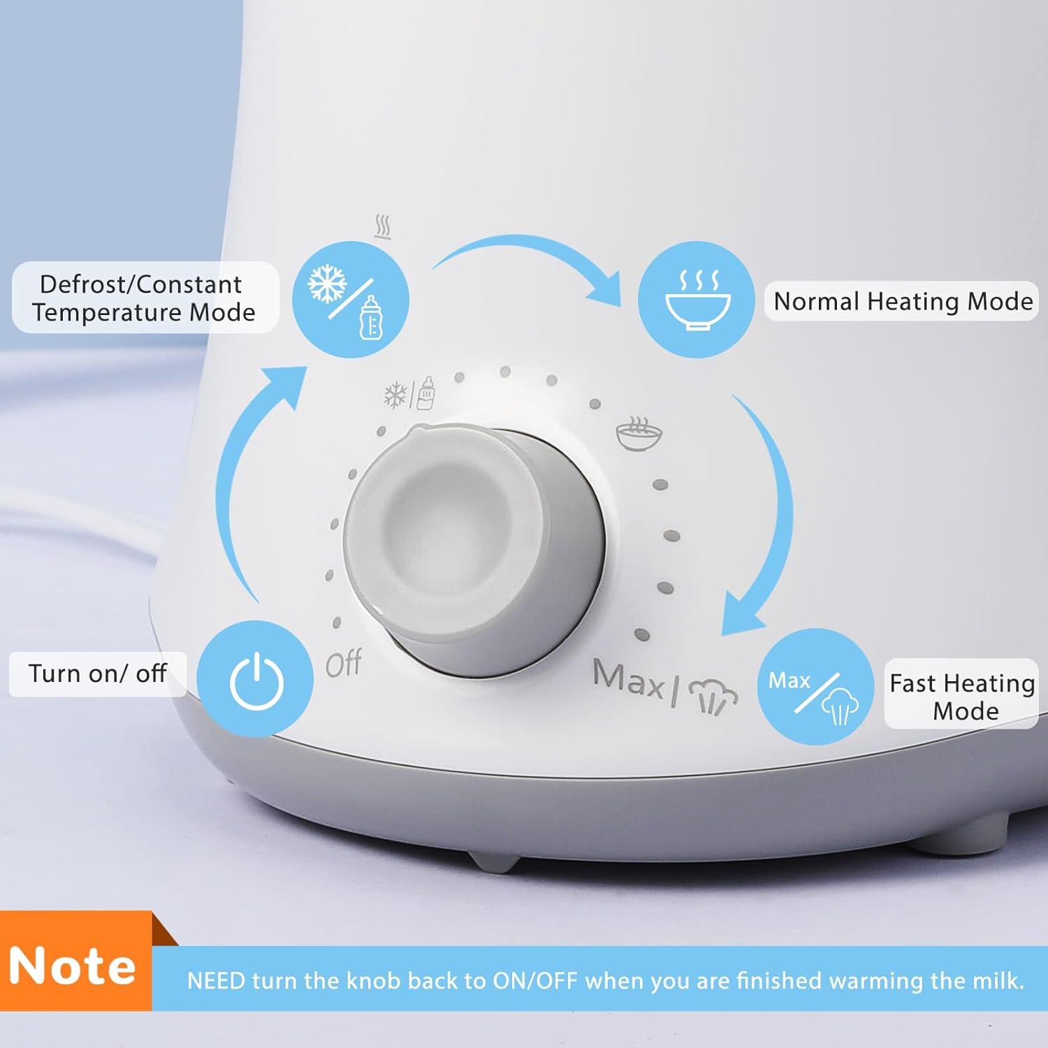 Scaldabiberon per bambini: Scaldabiberon singolo per bambini e scalda pappe per latte materno e latte di proseguimento, controllo preciso della temperatura, adatto a tutti i biberon. (Singolo 02)