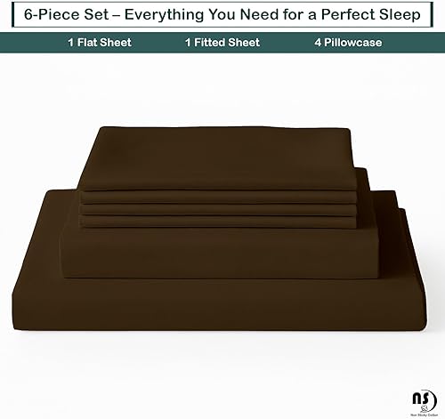 Miniatura 3 de Juego de sábanas tamaño King, juego de 6 piezas, sábanas de 400 hilos, 100% algodón egipcio, bolsillos profundos, ajuste fácil, sábanas