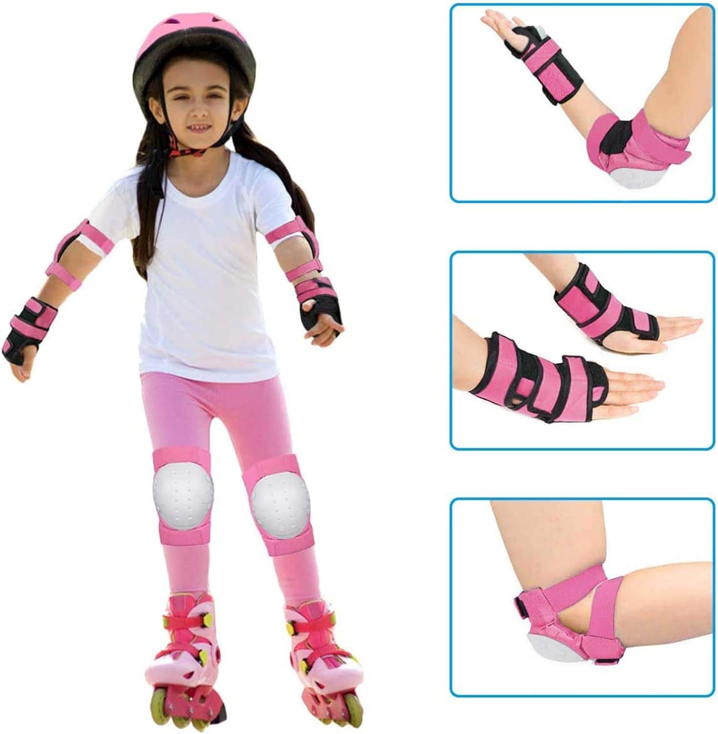 Équipement de protection de skate – Genouillères, coudières, protège-poignets pour enfants et adultes – Idéal pour le skateboard, le vélo, le scooter, le roller