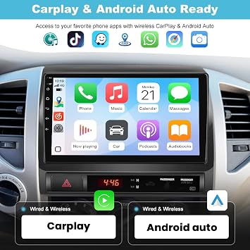 AWESAFE Android Car Stereo for Toyota Tacoma 2005-2015, 5G WiFi 9 Touch Screen Head Unit Tacoma Radio Upgrade with Wireless CarPlay Android Auto AM FM DSP HD Backup Camera