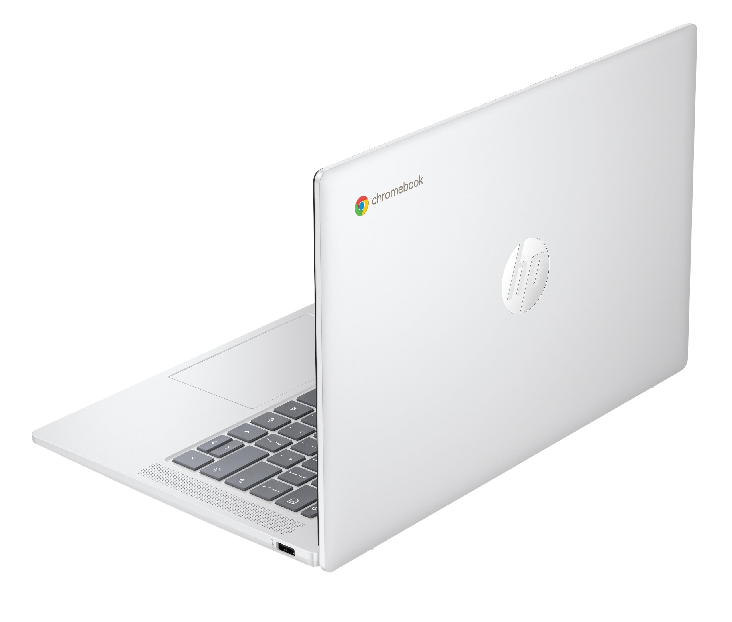 HP Chromebook 14a-nf0001sfx Ordinateur Portable 14" FHD IPS, PC Portable (Intel Processor N100, RAM 4 Go, eMMC 64 Go, Intel UHD Graphics, ChromeOS), Laptop Argent, Clavier AZERTY