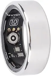 Vikye Smart Ring Health Tracker, IP68 Water Sleep Tracking Wearable Health Rings, Health Fitness Tracker Rings para homens e mulheres, com aplicativo, prata (#7)