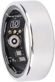 Vikye Smart Ring Health Tracker, IP68 Water Sleep Tracking Wearable Health Rings, Health Fitness Tracker Rings para homens e mulheres, com aplicativo, prata (#7)