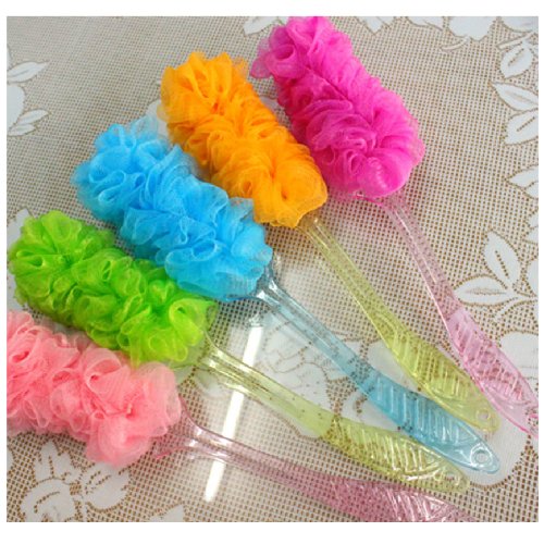 JUJU® NEW 16" Long Handle Bath Brush Soft Mesh Sponge Back Scrubber WHOLESALE , Colors May Vary (Quantity: 6 pcs)
