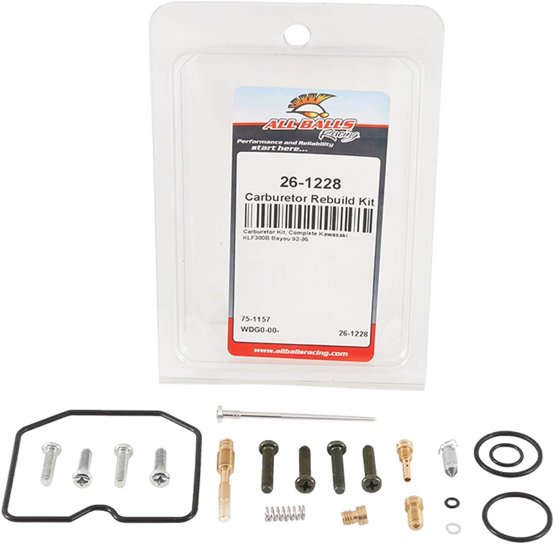 All Balls Racing 26-1228 Carburetor Rebuild Kit Compatible With/Replacement For Kawasaki KLF 300 B Bayou 2x4 1992-1995