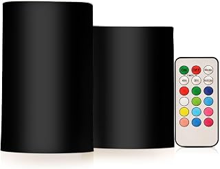 MCHIVER Black Flameless Candles with Remote Timer Battery Operated Electric Candles Set of 2 LED Tealight Candles for Wedding Table Fireplace Home Decor
