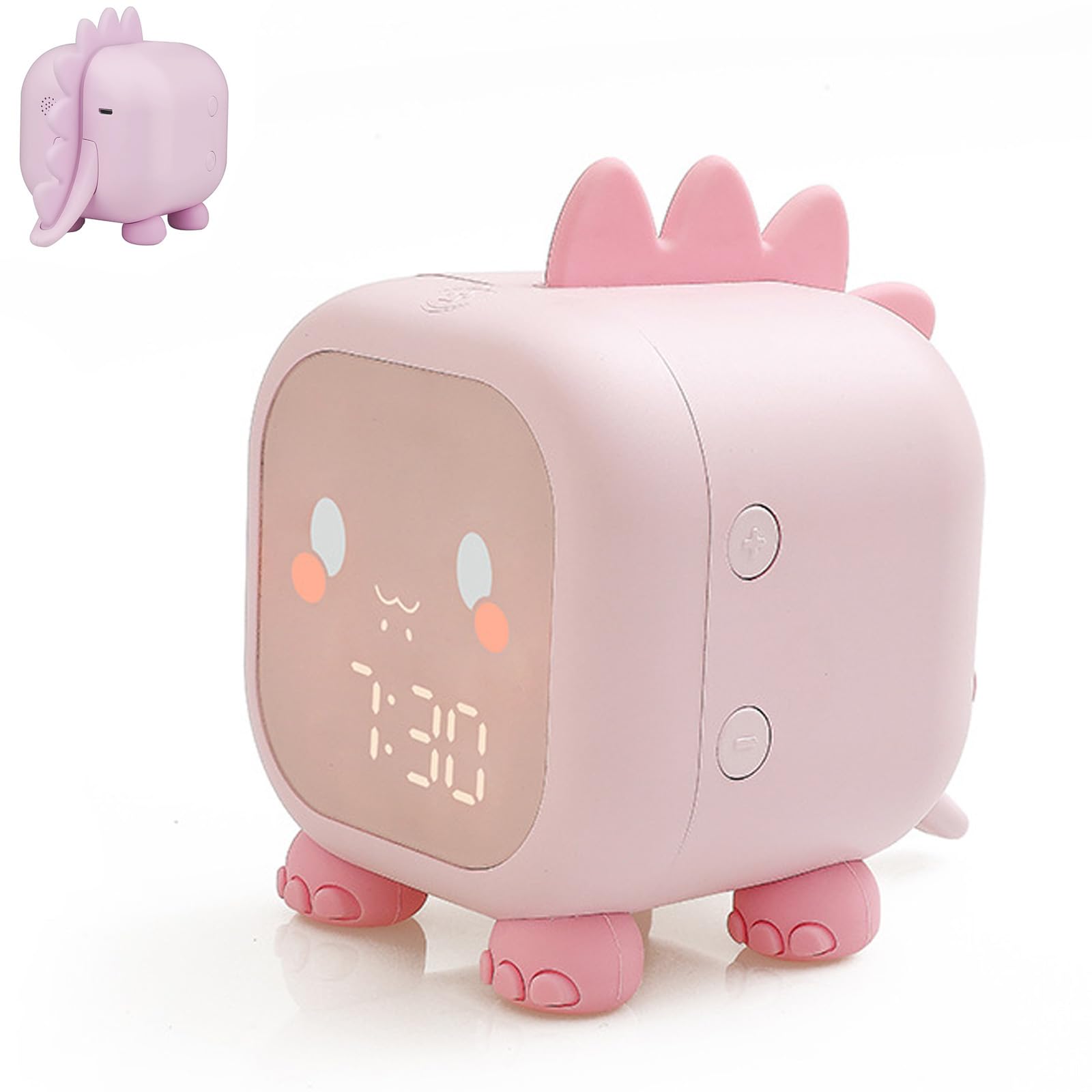 Réveil Enfants Fille Garcons LED Numerique Lampe Réveil, Dinosaure Réveil Numérique Volume Réglable Minuterie Veilleuse Snooze Réveil en USB Charge