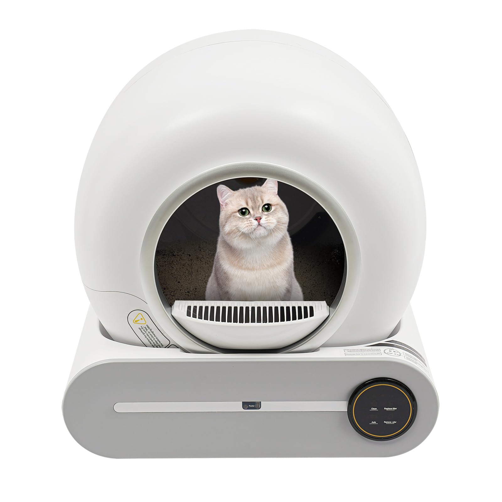 35dB Lärm Selbstreinigend Katzenklo, 65L Automatische Katzentoilette, 18w Elektrisches Katzenklo mit Touchscreen, APP Steuerung und Müllbeutel, für Schlafzimmern, Wohnzimmern, Katzenhäusern