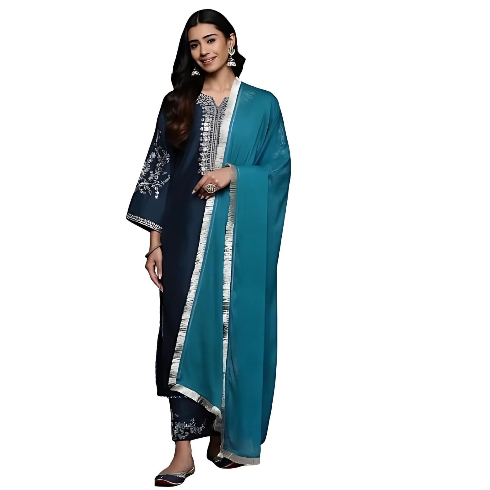 Varanga Women's Straight Kurta Kurta Bottom Set Dupatta Set