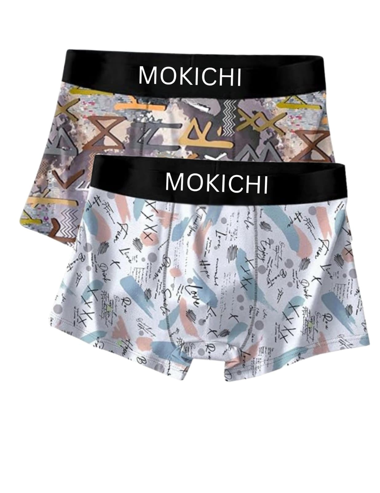 mokichi Men's Boxer Briefs Pack, Breathable Stretch Underwear with Wide Comfort Elastic Waistband, Soft Geometric Print Trunks, Multi-Pack-picture-27