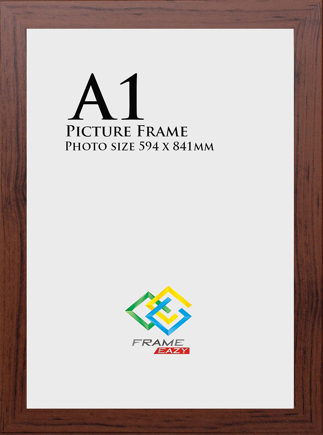 FRAME EAZY Dark Oak A1 Photo Frame Picture Frame Maxi Poster Certificate Frames Supply With Backboard & Styrene (59.4 x 84.1 cm)