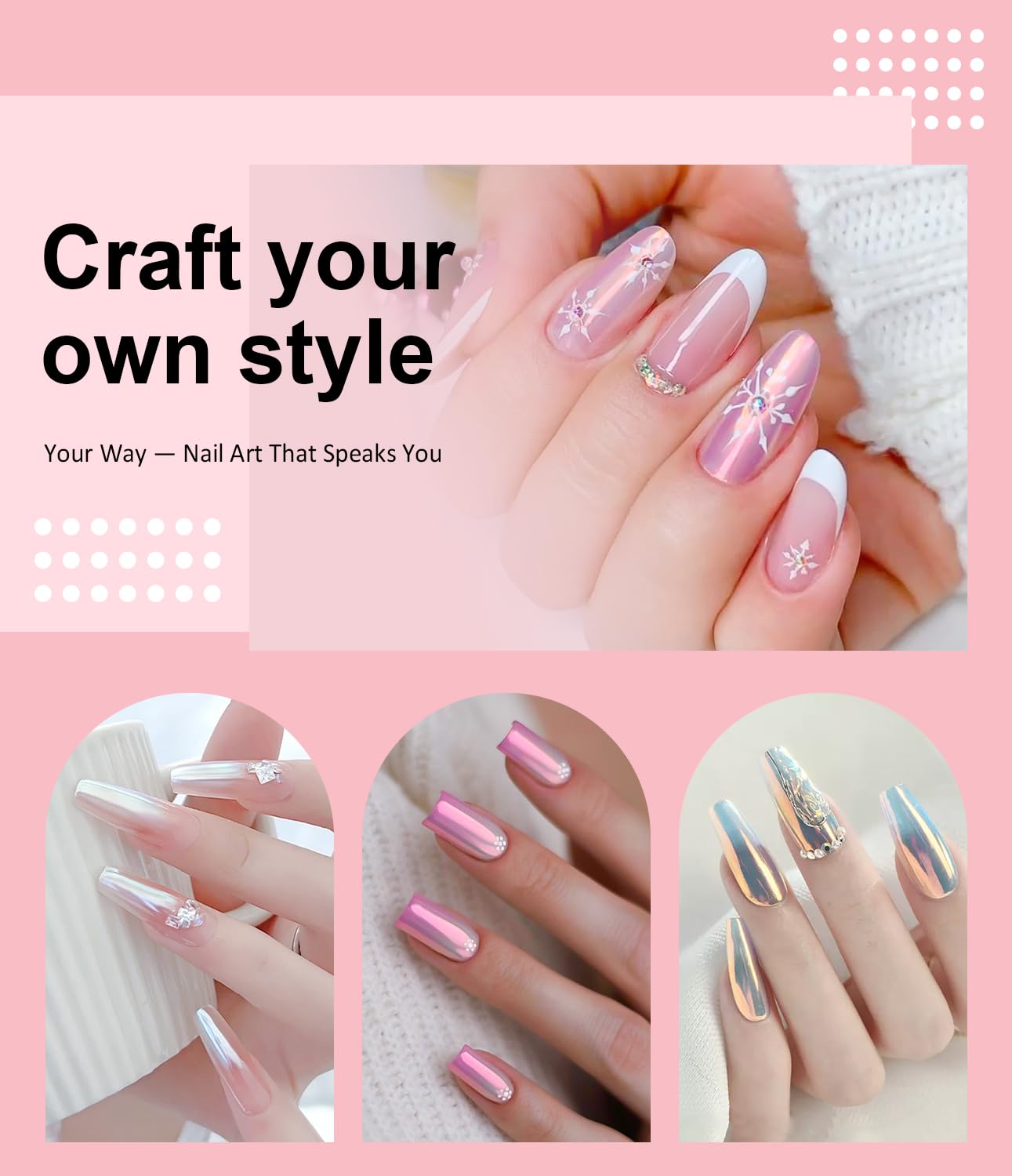 Poudre Chrome Ongle Nacrée - Rose Effet FéErique Poudre Ongle, Aurora Blanche Perle Chrome Ongle Effet Glace Transparente, Paillettes Ongles Effet Miroir Sirene Ongle, Nail Art DIY