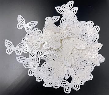 75Pcs Edible Butterfly Cake Cupcake Toppers Wafer Paper for Wedding Cake Decorating Rice Paper Edible Butterfly for cupcake Birthday Baking Girl Decorations Big Size White
