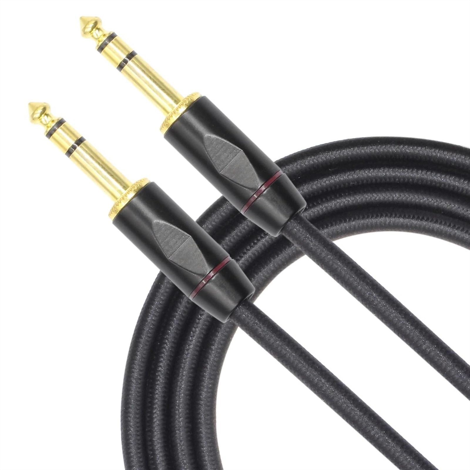 Cavo Audio Jack da 6,5 ​​mm Cavo per Chitarra Bilanciato Maschio-Maschio Intrecciato in Cotone per Amplificatore Mixer Cavo Audio per Strumento Chitarra
