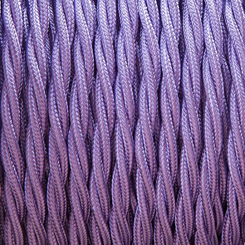 GUFAN Fils Electriques Torsadé Tissu Rétro /9 Couleurs Au Choix (Lilas, 15M)