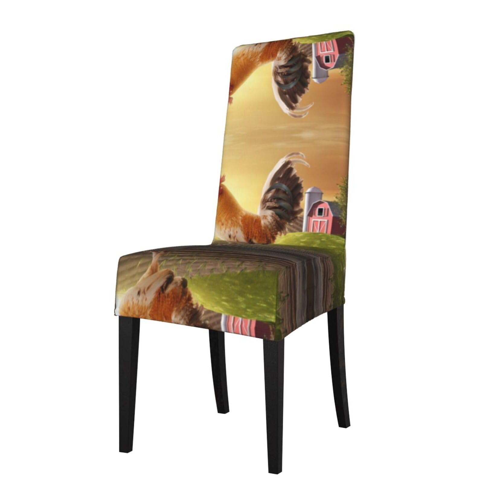 YYHWHJDE Chicken Rooster Prints Protection Cover for Dining Chair – Stretchable Slipcovers for a Refreshing Dining Room Makeover