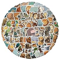 Ychsring 50 Adesivi Animali Selvatici In Vinile – Impermeabili, Rimovibili, Per Bottiglie, Laptop, Telefono, Tazze, Regalo Per Bambini E Adulti (2-6,3 Cm)