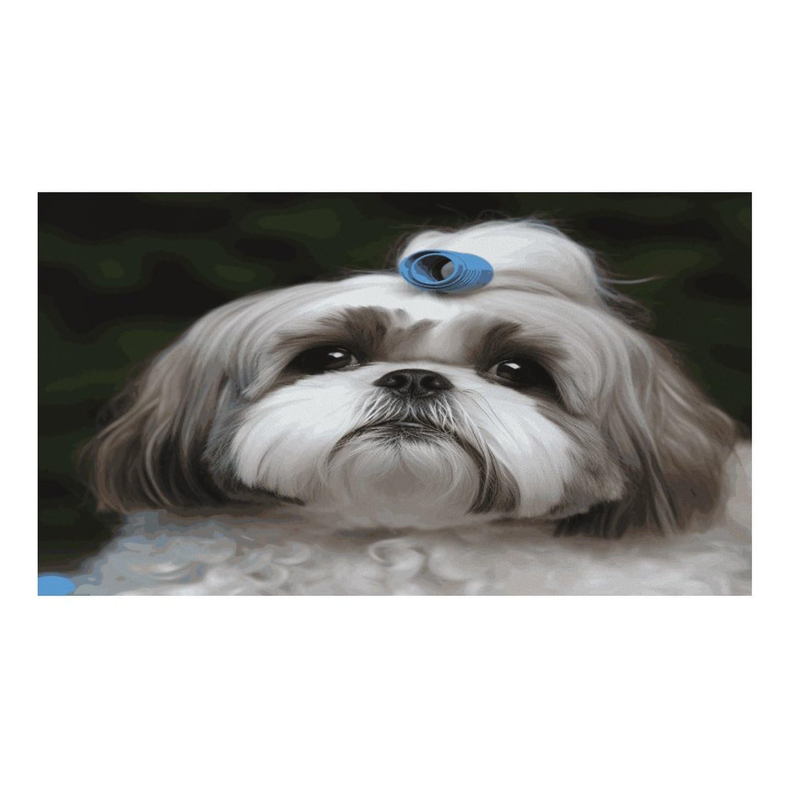 Shih Tzu Tapis de nourriture pour chien et chat – Tapis d'alimentation antidérapant facile à nettoyer pour la nourriture et l'eau, tapis de gamelle pour chien et chat 43,2 x 76,2 cm