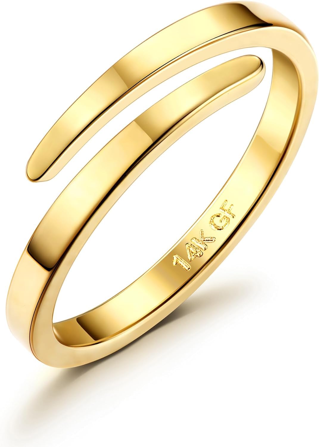 Diamday 14K Oro Abierto Dedo Anillos para Mujeres Niñas Ajustable Midi Pulgar Eternidad Banda Anillo Apilable Fino Oro Chapado Anillo Minimalista Señoras Moda Anillo Joyería Regalos 9-22