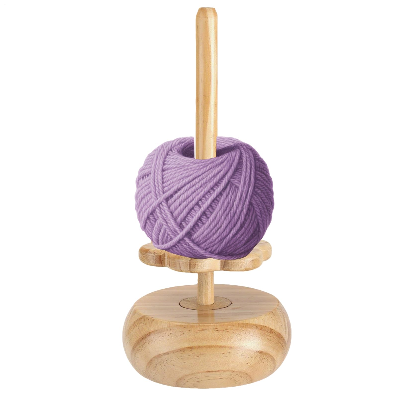 Porte-Pelote de Laine Tournant en Bois - Confort Premium