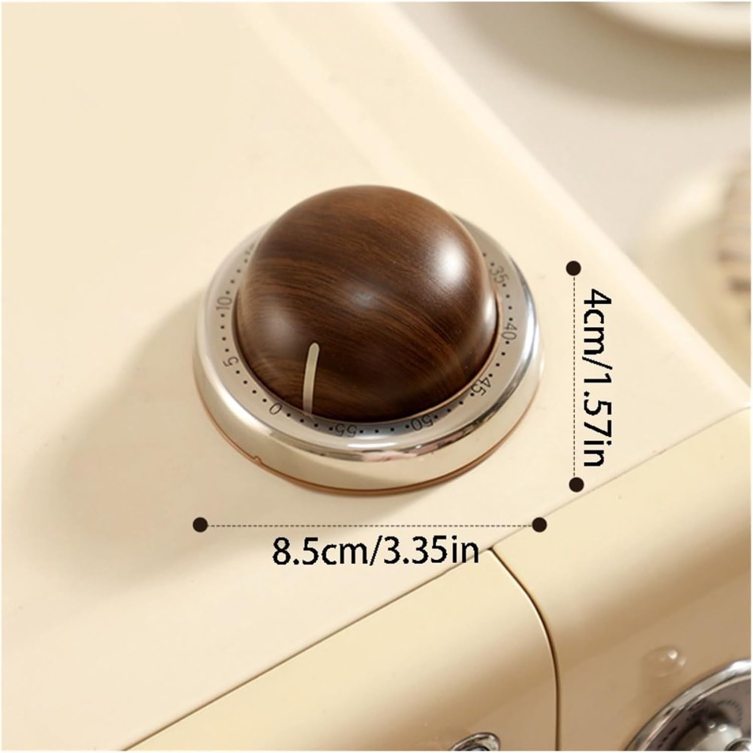 2-in-1 60-Minute Mechanical Countdown Alarm Clock, Battery-Free Wooden Kitchen Timer & Study Self-Discipline Reminder, Loud Ring Multifunctional Timer for Cooking, Baking, Pomodoro Sessions
