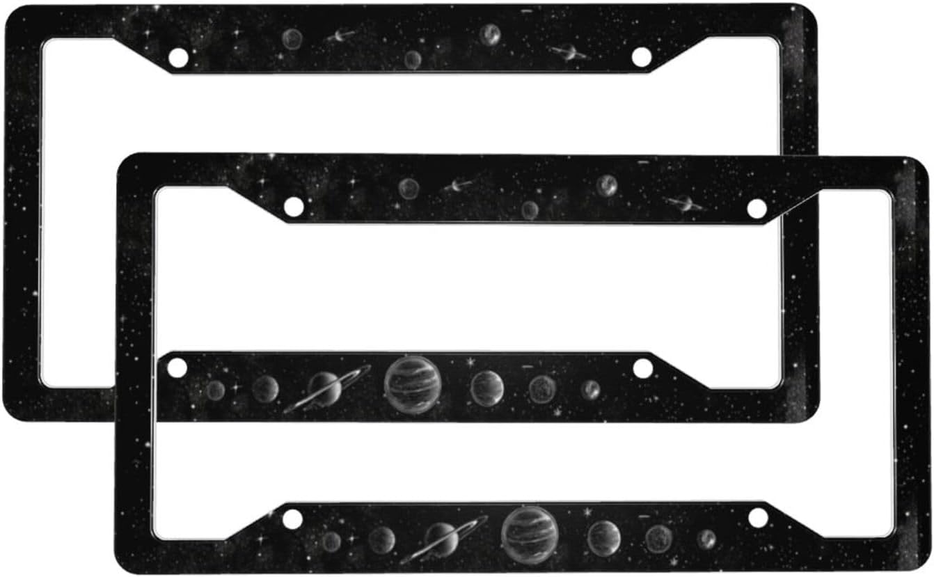 Galaxy License Plate Frame 2 Pack Accessories Cars Decor 12.3 X 6.3 Inches for Men Women