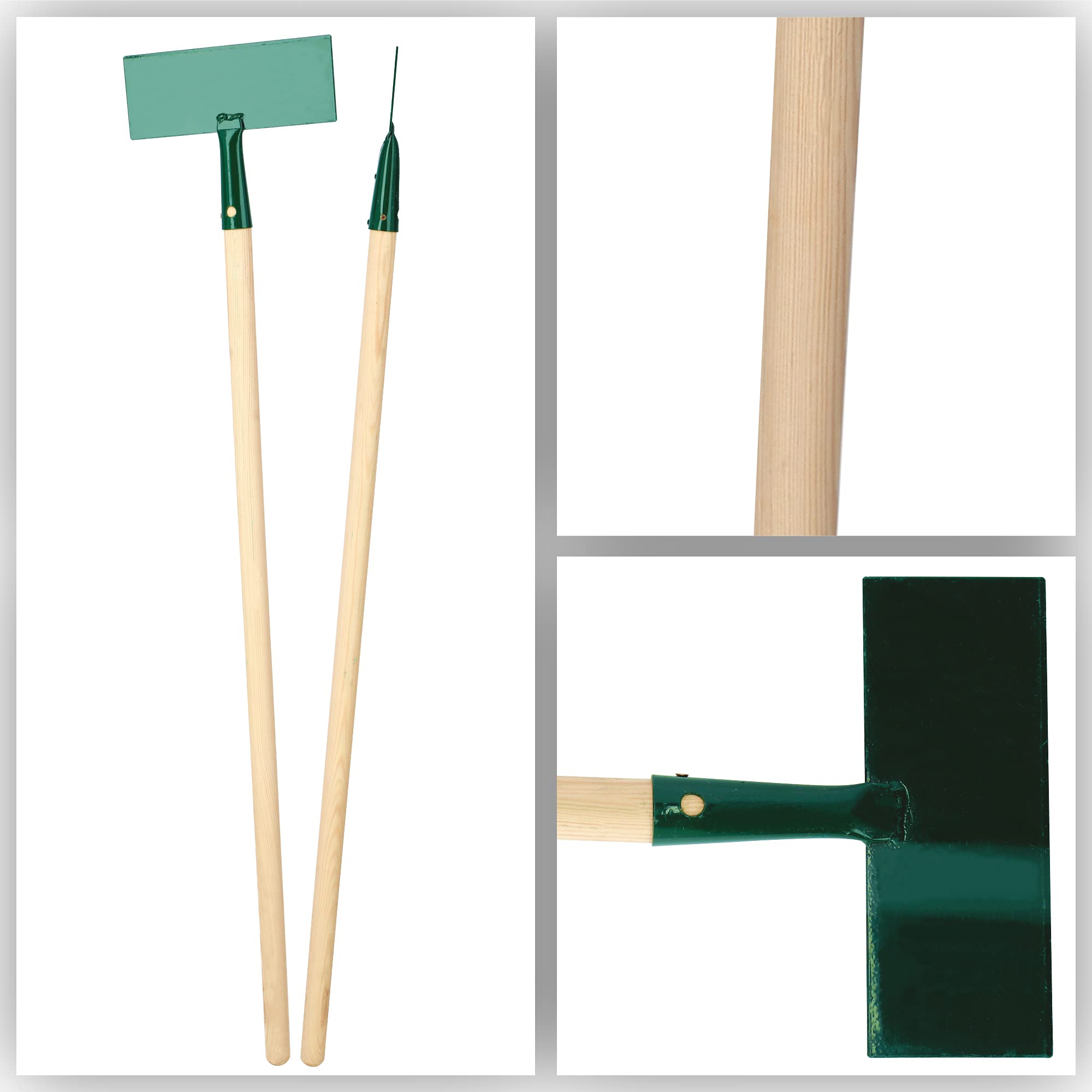 KADAX ijsbreker van versterkt staal, ijsschraper met lange houten steel, ijsstoter, ijskrabber, grondschraper voor tuin, ijsschop (Breedte: 26 cm