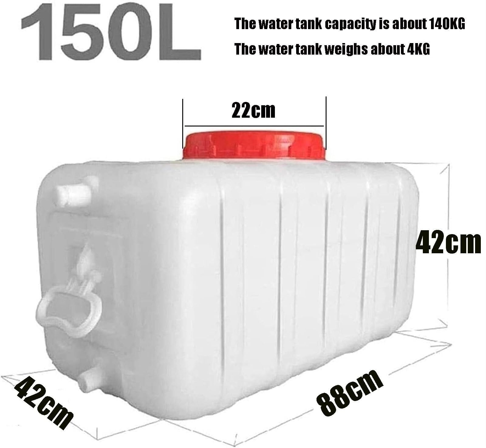 LICOME 25L/50L/100L/150L/200L /300L Thick Plastic Water Tank,Water Container,Emergency Water Barrel Container with Spigot,Outdoor Hiking Hurricane Emergency Water Tank(150l)